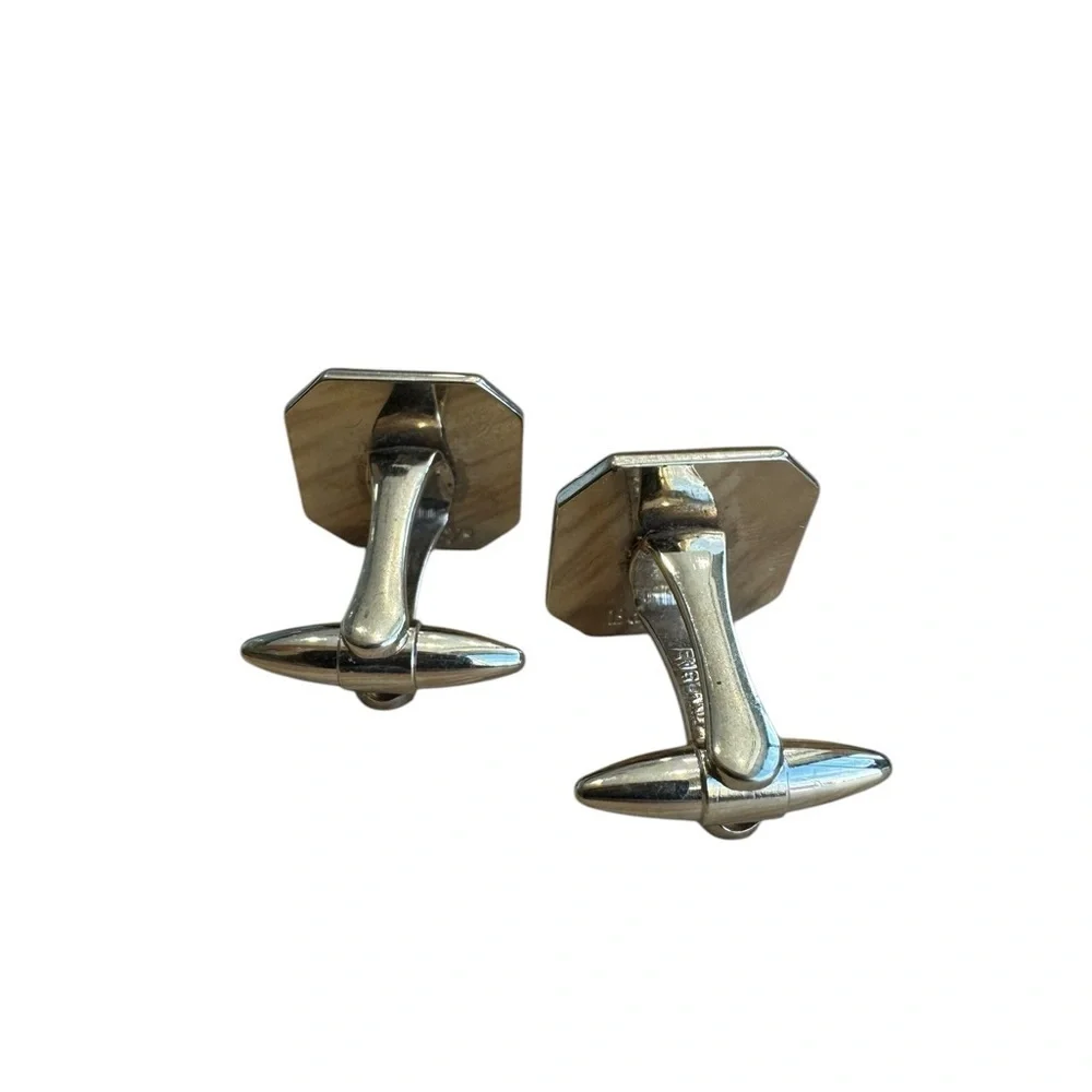 Burberry Green and Blue Tartan Square Cuff Links